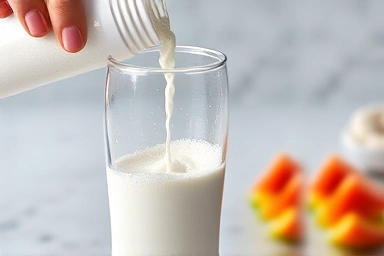 Shaker bottle preparation with BCAA and healthy ingredients.